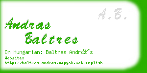andras baltres business card